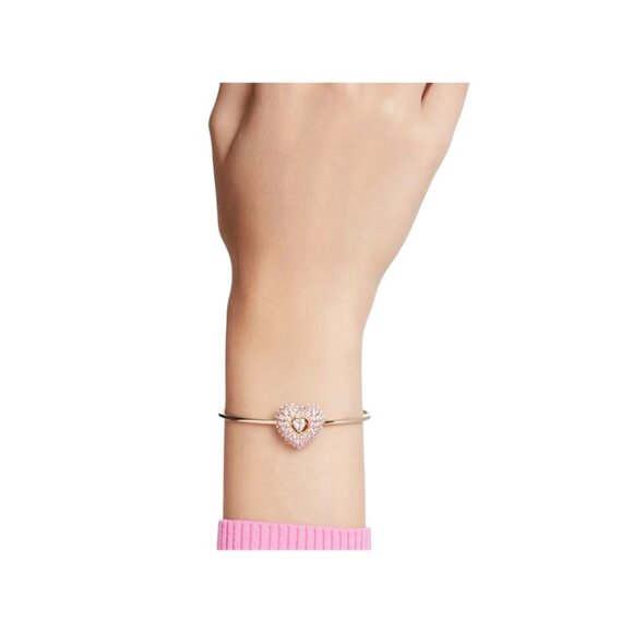 Swarovski Idyllia Bangle, Heart, Pink, Gold-Tone Plated - Picture 6 of 6